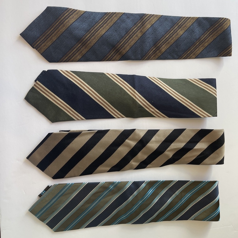 Lot Of 4 Men's Ties Claiborne, Chaps, J.crew, Ferrell Reed All‎ Silk